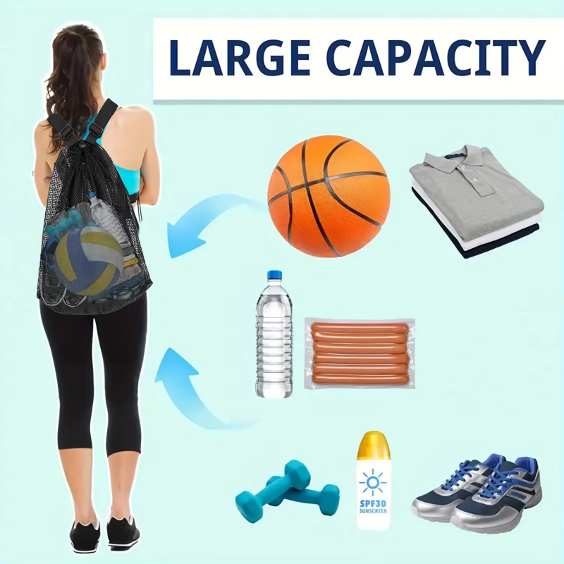 Portable Drawstring Mesh Backp - đánh giá và giá Drawstring Gym Bag